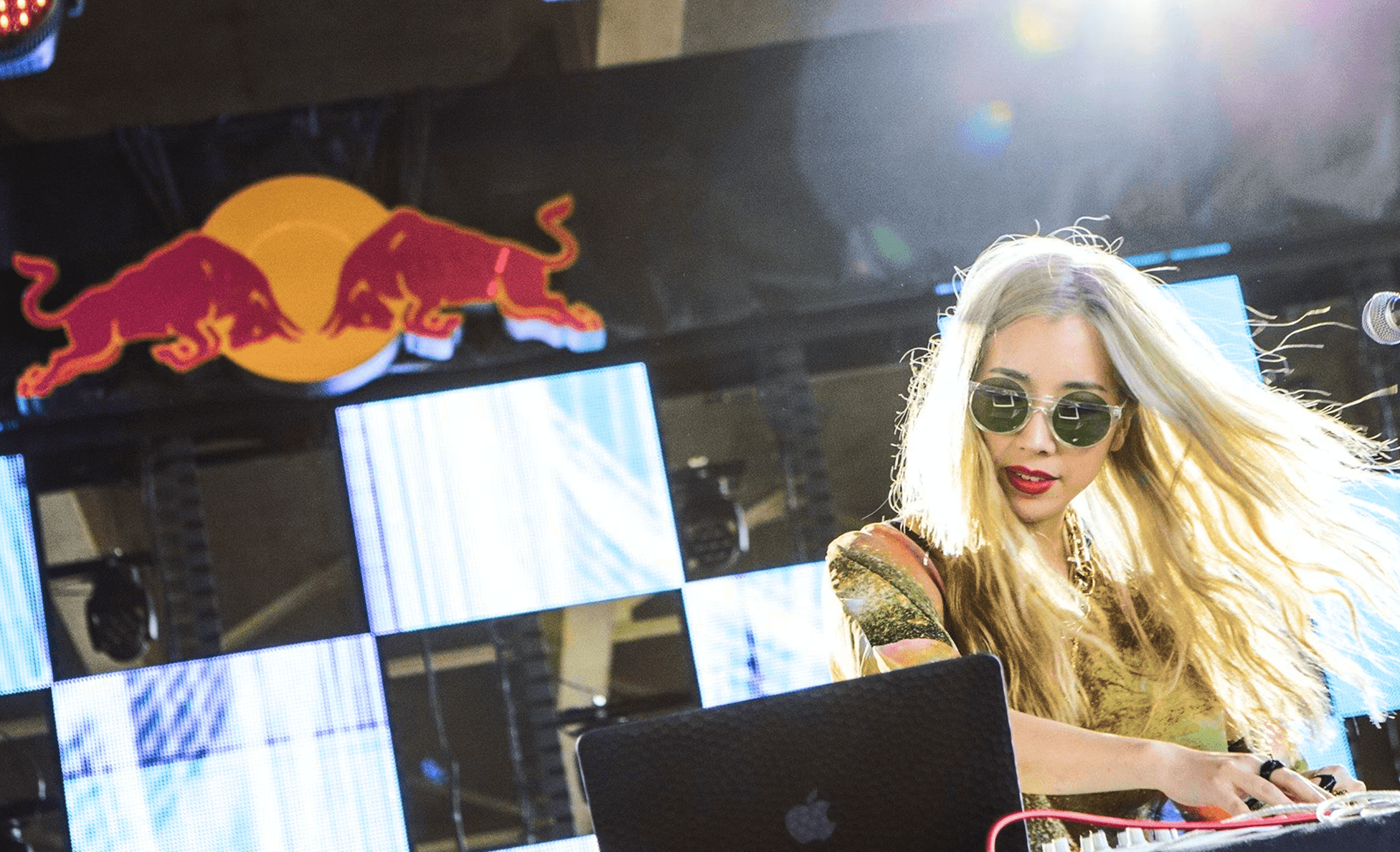 DJ set at the Red Bull activation at Forecastle Festival