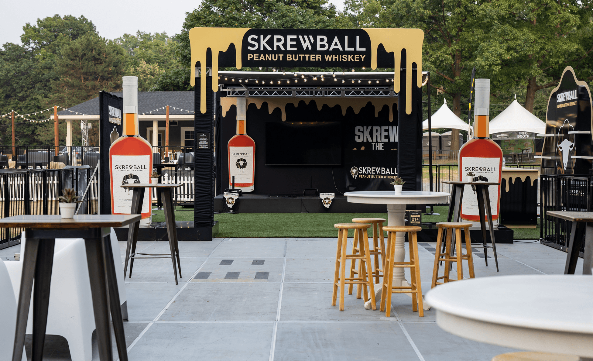 Skrewball gamified tasting activation in the VIP area at Hoochenanny Festival